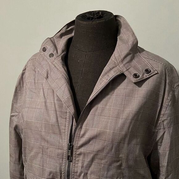 H&M Men's Gray Full Zip Plaid Lightweight Lined Bomber Jacket Size 36R NWT - Picture 2 of 13